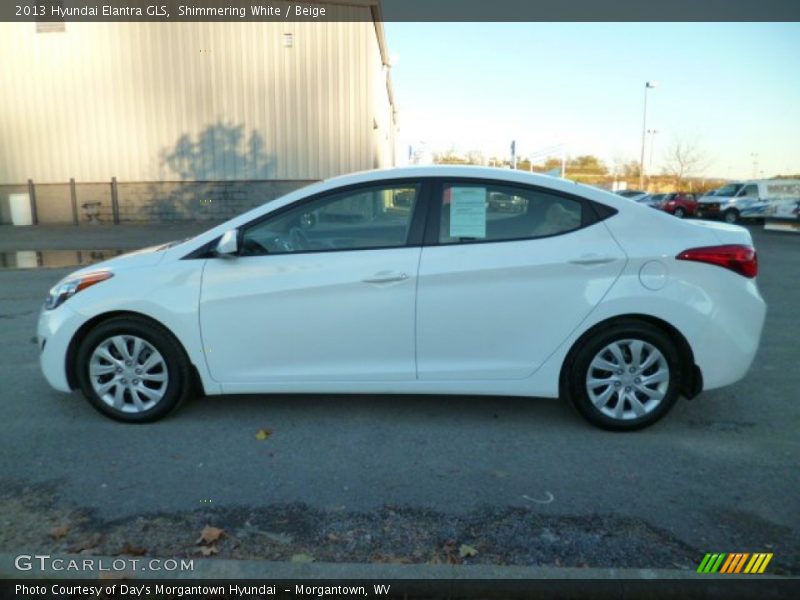 Shimmering White / Beige 2013 Hyundai Elantra GLS