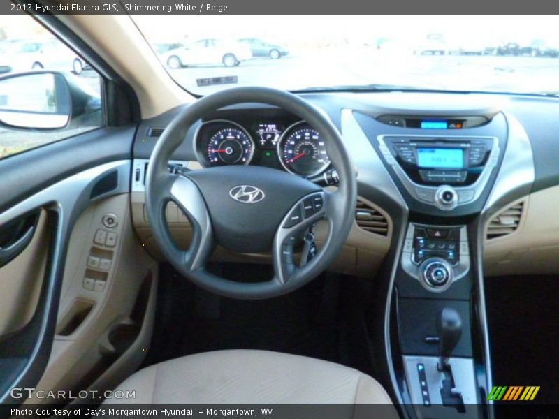 Shimmering White / Beige 2013 Hyundai Elantra GLS