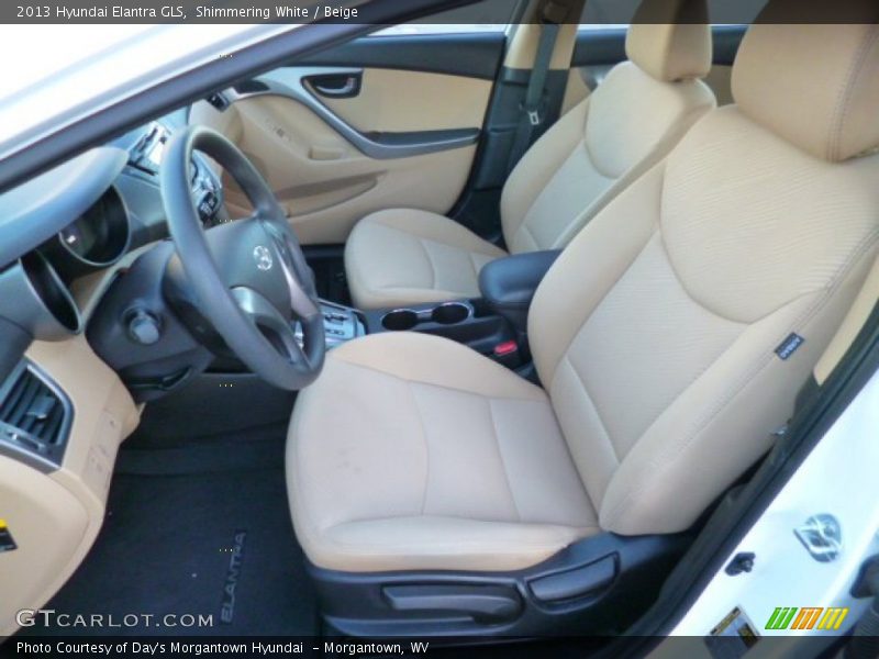 Shimmering White / Beige 2013 Hyundai Elantra GLS