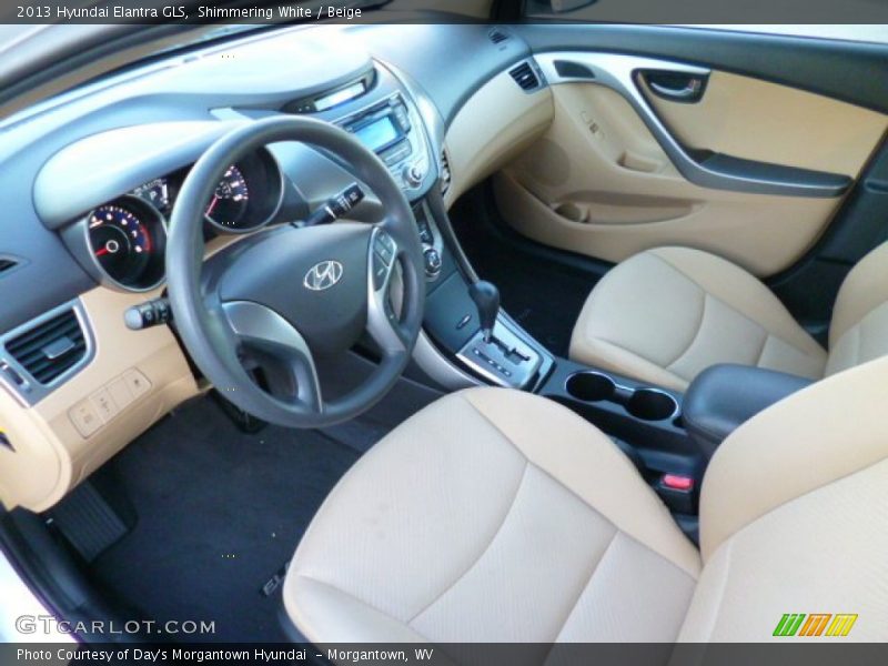 Shimmering White / Beige 2013 Hyundai Elantra GLS