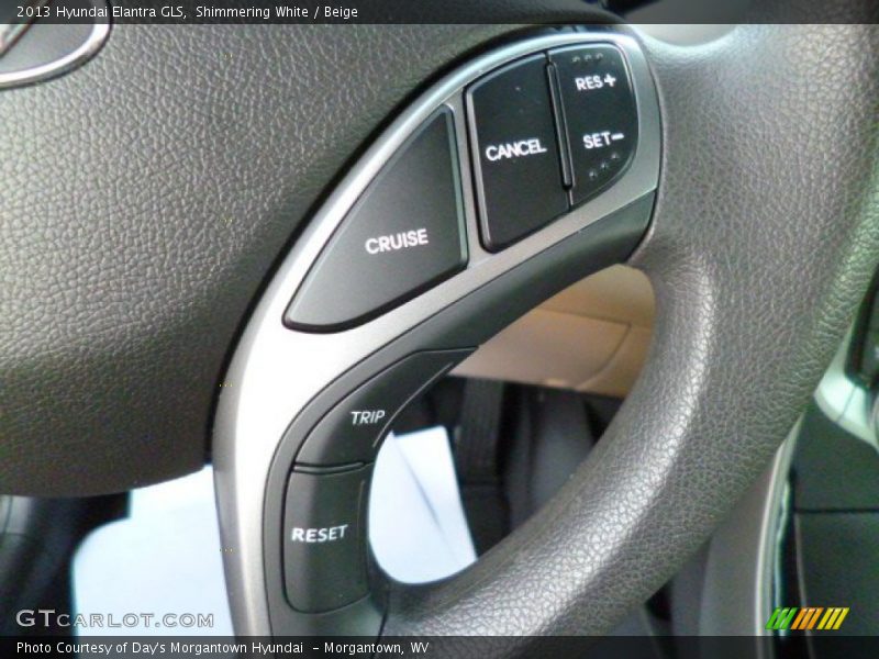 Shimmering White / Beige 2013 Hyundai Elantra GLS