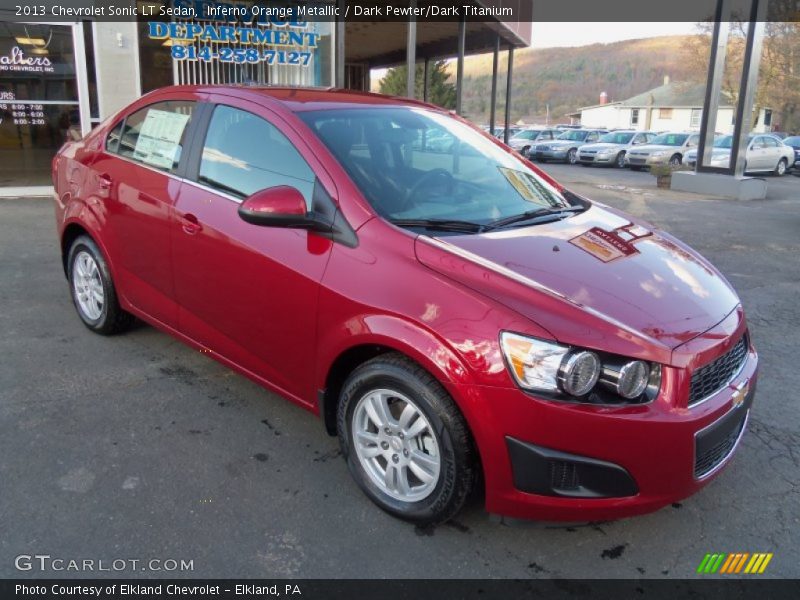 Inferno Orange Metallic / Dark Pewter/Dark Titanium 2013 Chevrolet Sonic LT Sedan