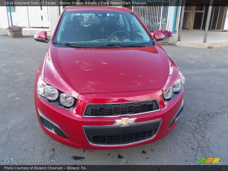 Inferno Orange Metallic / Dark Pewter/Dark Titanium 2013 Chevrolet Sonic LT Sedan