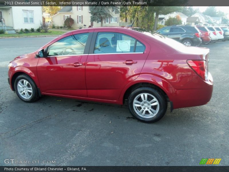 Inferno Orange Metallic / Dark Pewter/Dark Titanium 2013 Chevrolet Sonic LT Sedan