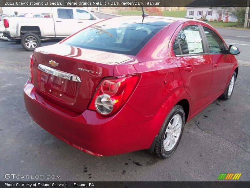 Inferno Orange Metallic / Dark Pewter/Dark Titanium 2013 Chevrolet Sonic LT Sedan