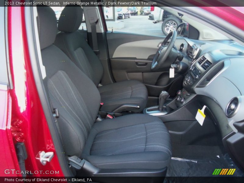 Inferno Orange Metallic / Dark Pewter/Dark Titanium 2013 Chevrolet Sonic LT Sedan