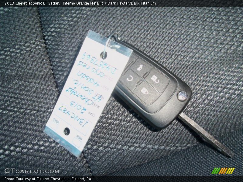 Inferno Orange Metallic / Dark Pewter/Dark Titanium 2013 Chevrolet Sonic LT Sedan