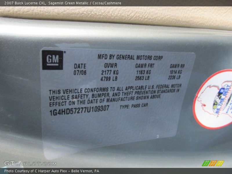 Sagemist Green Metallic / Cocoa/Cashmere 2007 Buick Lucerne CXL