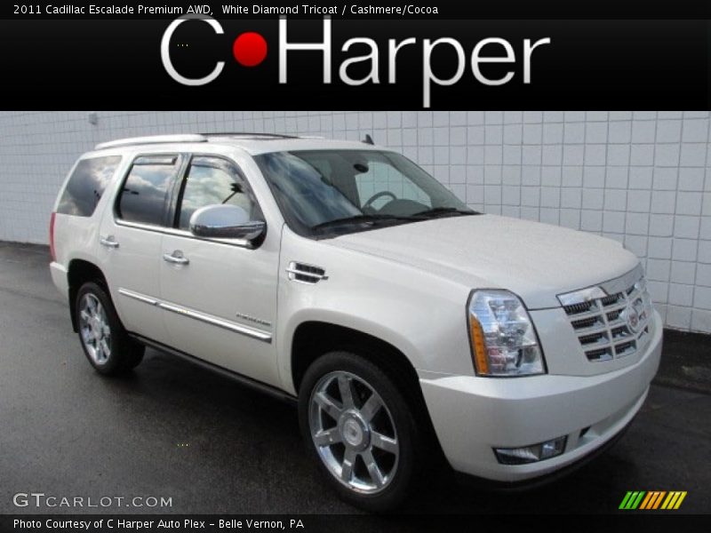 White Diamond Tricoat / Cashmere/Cocoa 2011 Cadillac Escalade Premium AWD