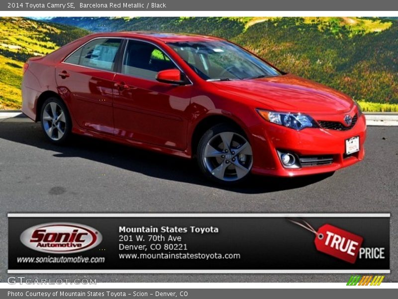 Barcelona Red Metallic / Black 2014 Toyota Camry SE