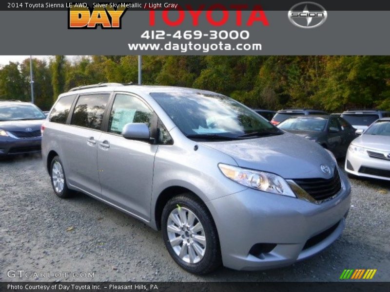 Silver Sky Metallic / Light Gray 2014 Toyota Sienna LE AWD