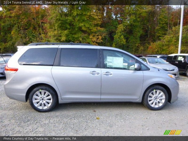 Silver Sky Metallic / Light Gray 2014 Toyota Sienna LE AWD