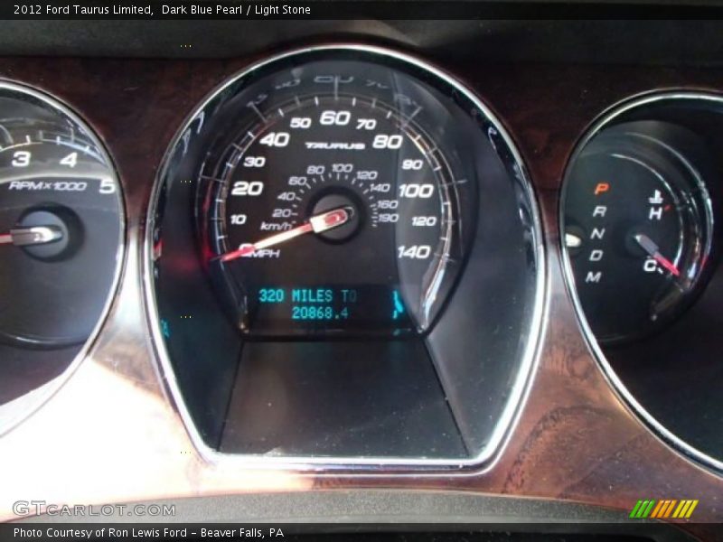Dark Blue Pearl / Light Stone 2012 Ford Taurus Limited