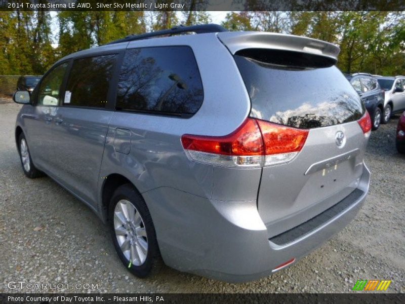 Silver Sky Metallic / Light Gray 2014 Toyota Sienna LE AWD