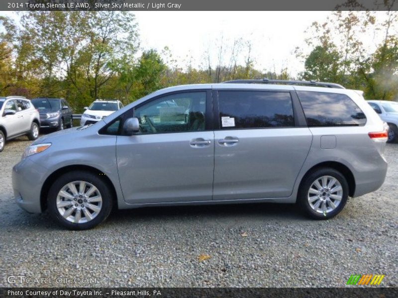 Silver Sky Metallic / Light Gray 2014 Toyota Sienna LE AWD