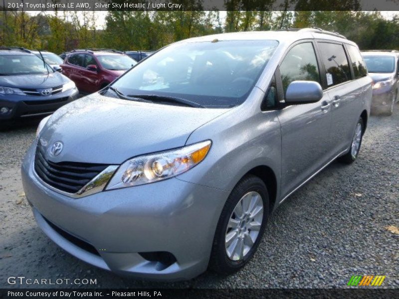 Silver Sky Metallic / Light Gray 2014 Toyota Sienna LE AWD