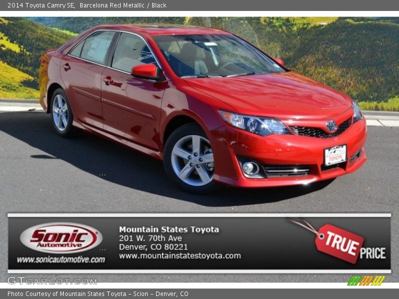 Barcelona Red Metallic / Black 2014 Toyota Camry SE
