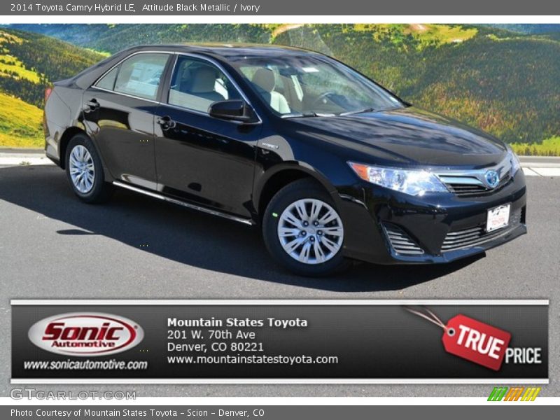 Attitude Black Metallic / Ivory 2014 Toyota Camry Hybrid LE