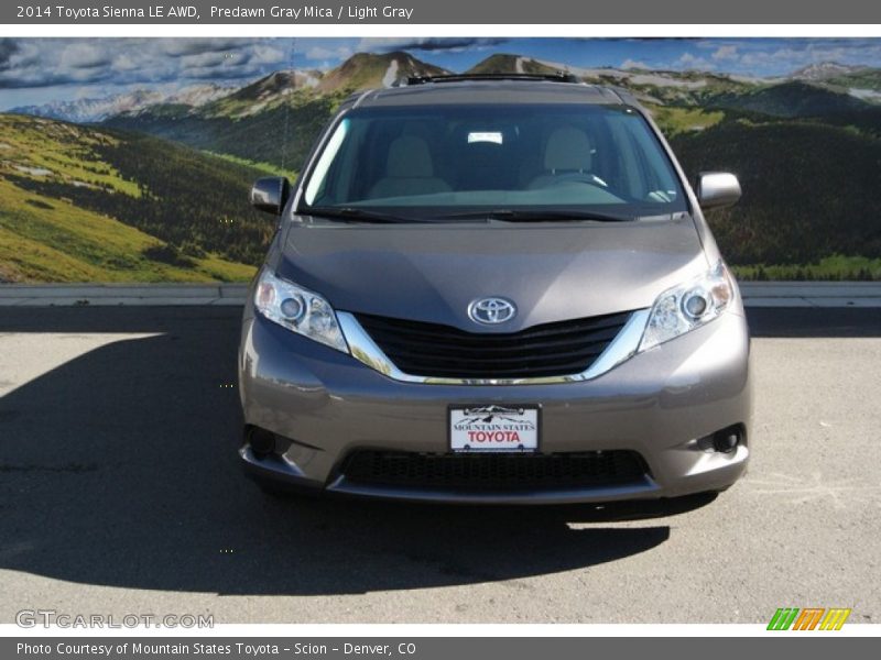 Predawn Gray Mica / Light Gray 2014 Toyota Sienna LE AWD