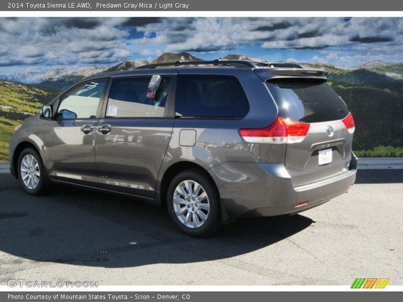 Predawn Gray Mica / Light Gray 2014 Toyota Sienna LE AWD