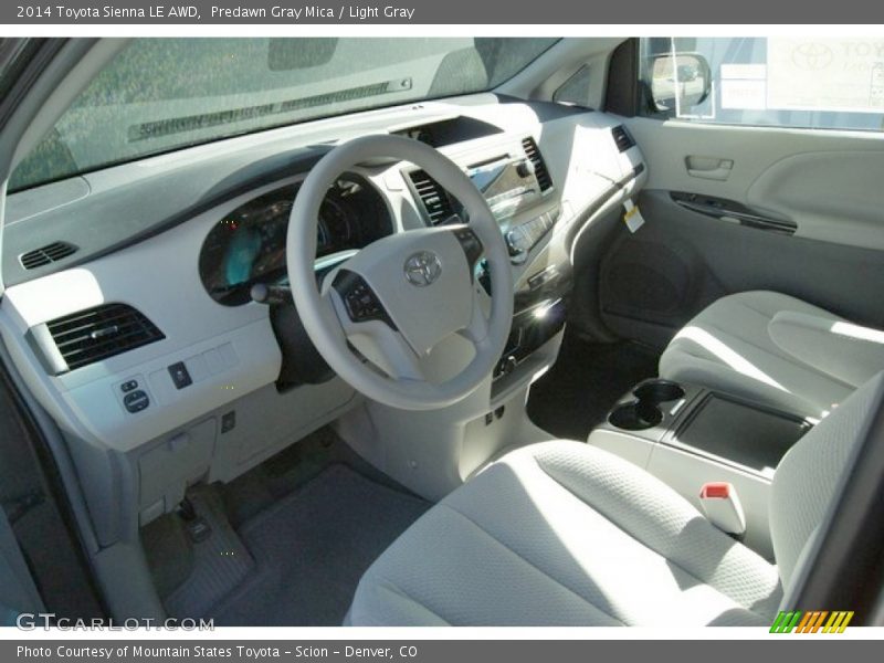 Predawn Gray Mica / Light Gray 2014 Toyota Sienna LE AWD
