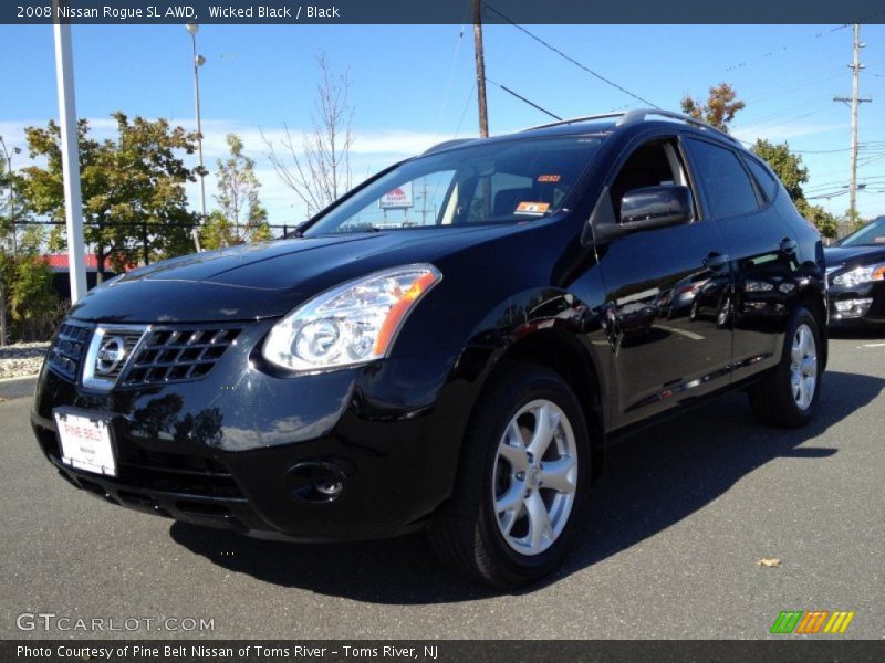 Wicked Black / Black 2008 Nissan Rogue SL AWD