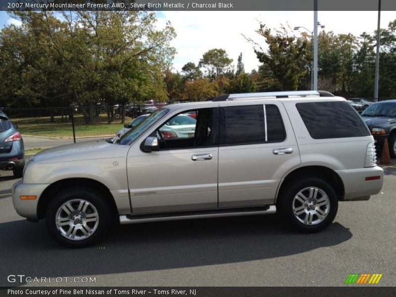 Silver Birch Metallic / Charcoal Black 2007 Mercury Mountaineer Premier AWD