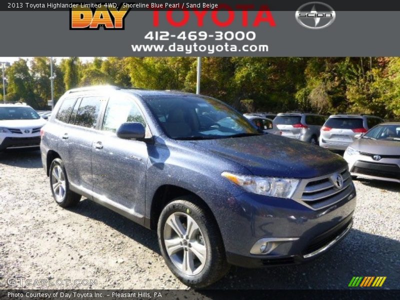 Shoreline Blue Pearl / Sand Beige 2013 Toyota Highlander Limited 4WD