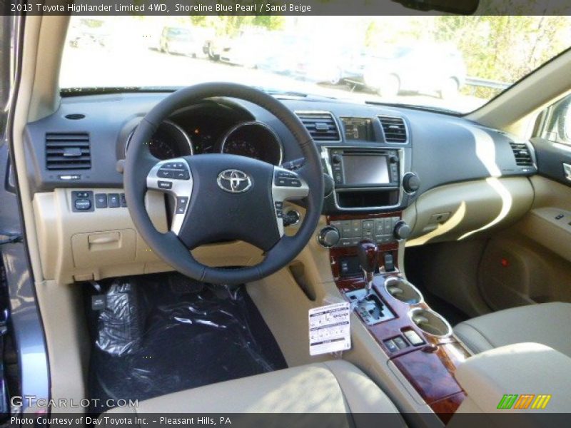Shoreline Blue Pearl / Sand Beige 2013 Toyota Highlander Limited 4WD