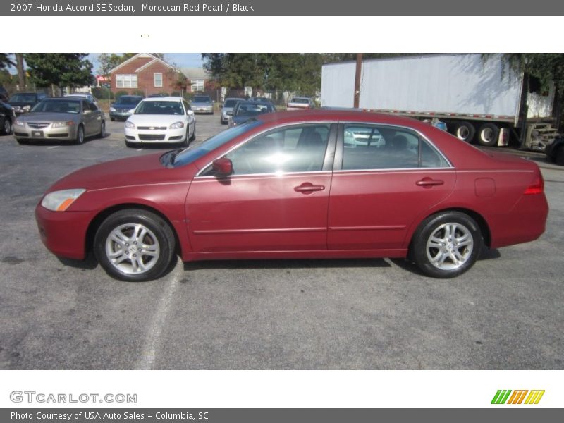 Moroccan Red Pearl / Black 2007 Honda Accord SE Sedan