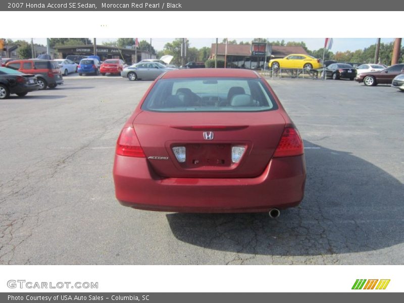 Moroccan Red Pearl / Black 2007 Honda Accord SE Sedan
