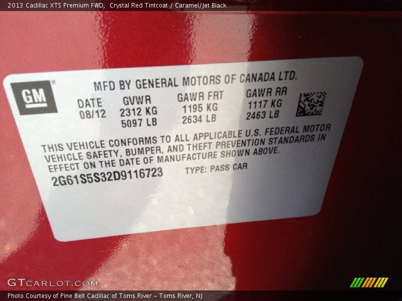 Crystal Red Tintcoat / Caramel/Jet Black 2013 Cadillac XTS Premium FWD