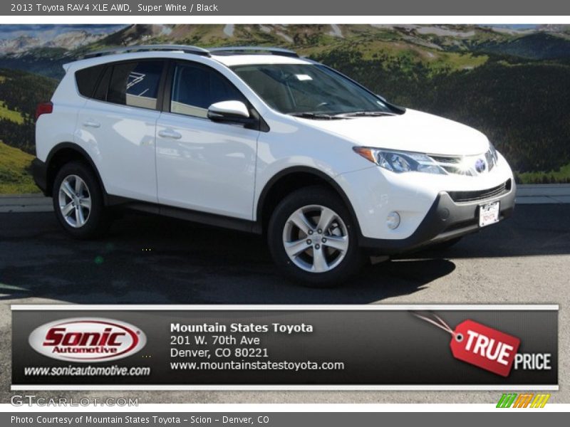 Super White / Black 2013 Toyota RAV4 XLE AWD