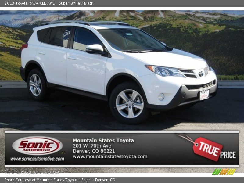 Super White / Black 2013 Toyota RAV4 XLE AWD