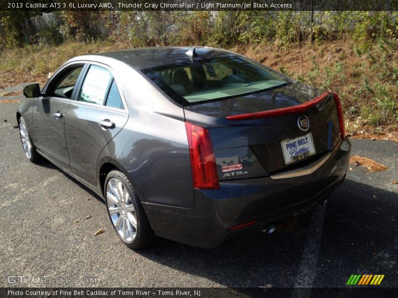 Thunder Gray ChromaFlair / Light Platinum/Jet Black Accents 2013 Cadillac ATS 3.6L Luxury AWD