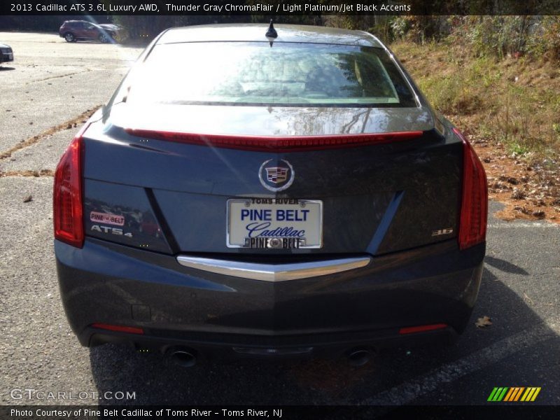 Thunder Gray ChromaFlair / Light Platinum/Jet Black Accents 2013 Cadillac ATS 3.6L Luxury AWD