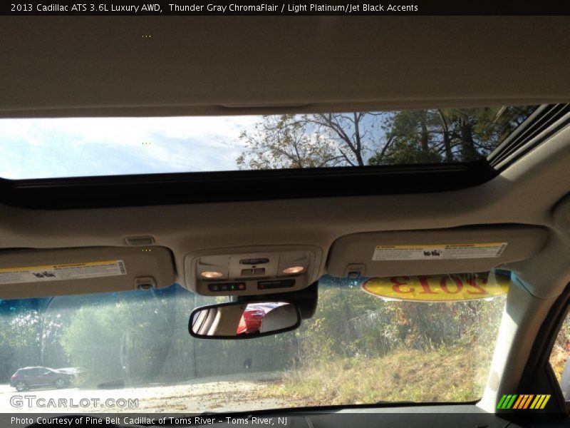 Thunder Gray ChromaFlair / Light Platinum/Jet Black Accents 2013 Cadillac ATS 3.6L Luxury AWD