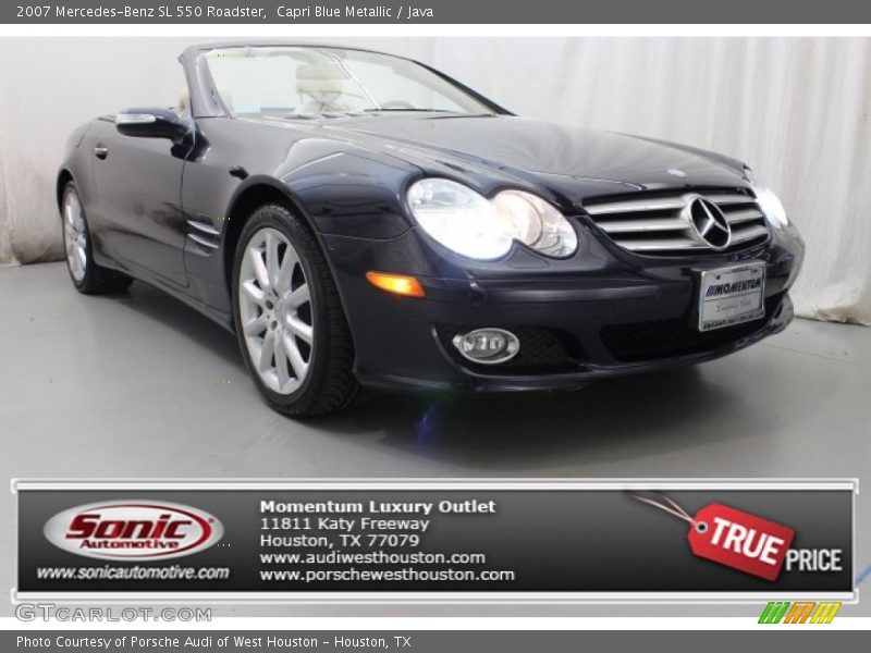 Capri Blue Metallic / Java 2007 Mercedes-Benz SL 550 Roadster