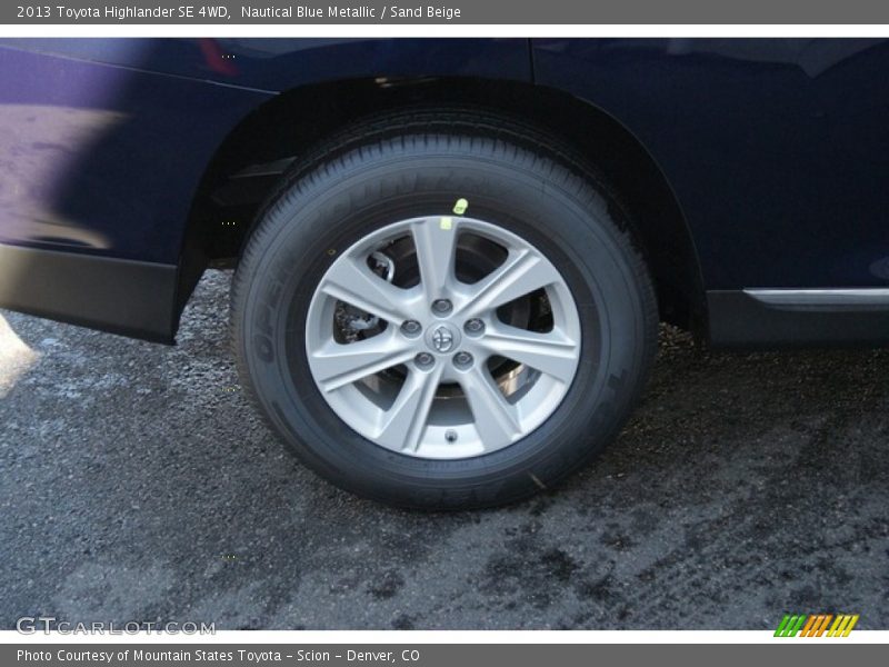 Nautical Blue Metallic / Sand Beige 2013 Toyota Highlander SE 4WD