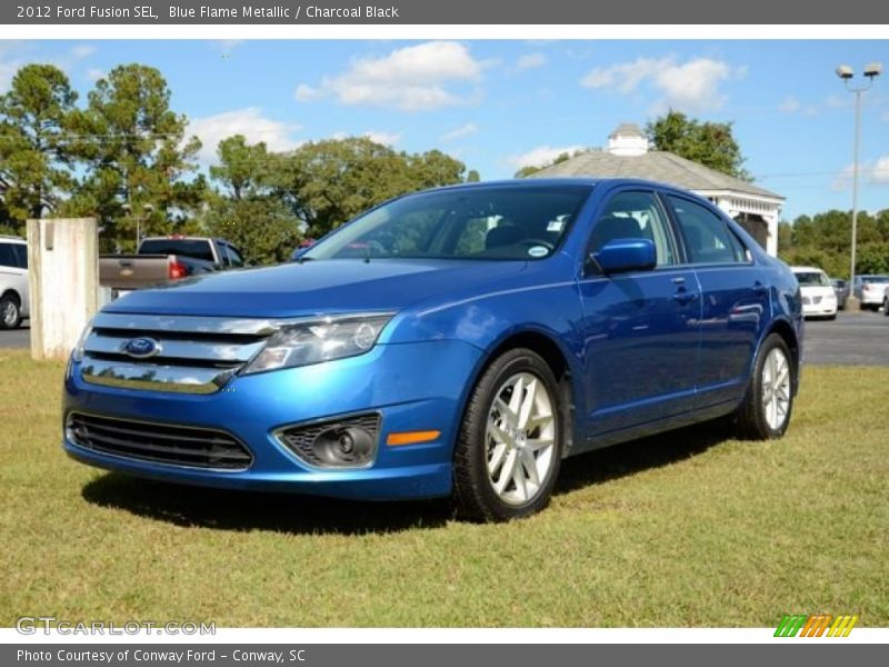 Blue Flame Metallic / Charcoal Black 2012 Ford Fusion SEL