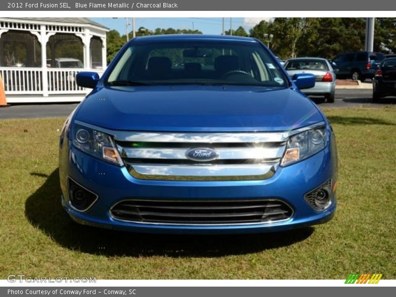 Blue Flame Metallic / Charcoal Black 2012 Ford Fusion SEL