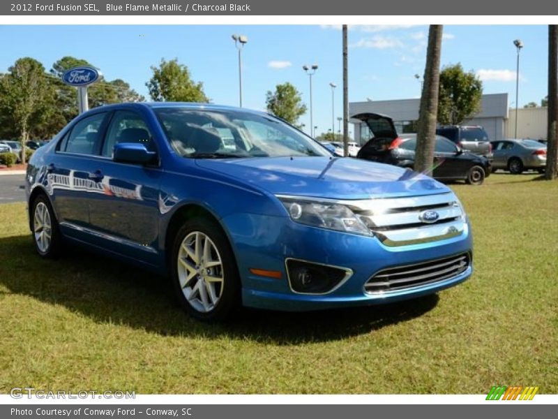 Blue Flame Metallic / Charcoal Black 2012 Ford Fusion SEL