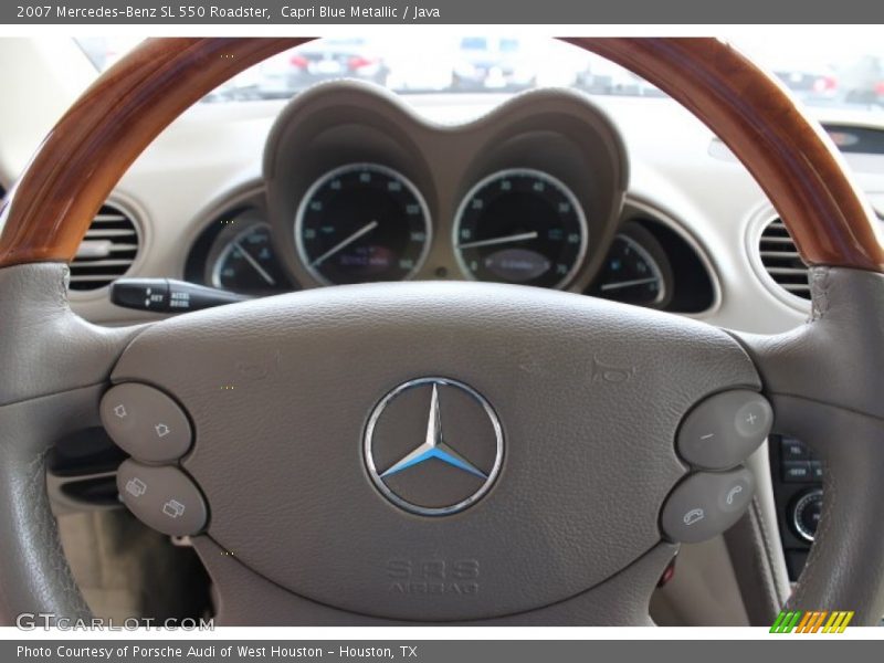 Capri Blue Metallic / Java 2007 Mercedes-Benz SL 550 Roadster