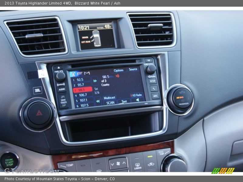 Blizzard White Pearl / Ash 2013 Toyota Highlander Limited 4WD