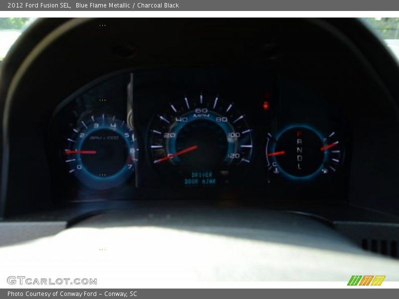 Blue Flame Metallic / Charcoal Black 2012 Ford Fusion SEL