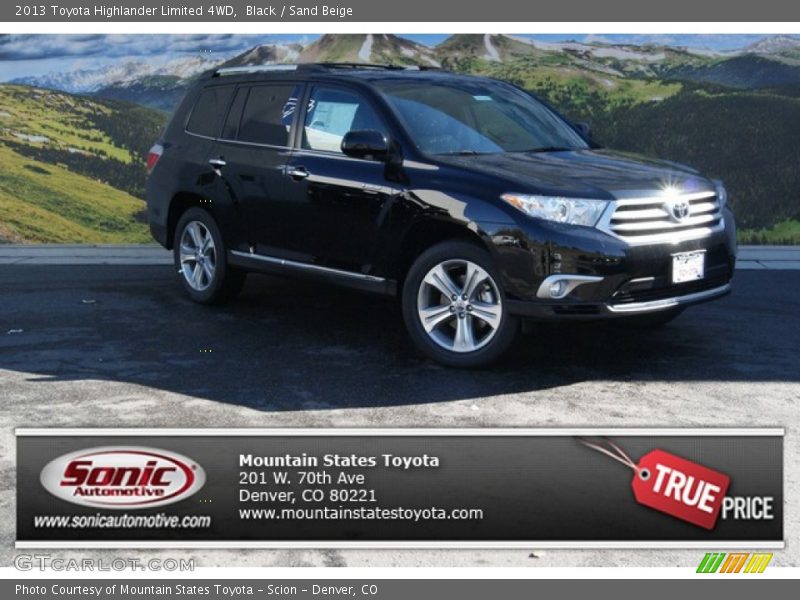Black / Sand Beige 2013 Toyota Highlander Limited 4WD