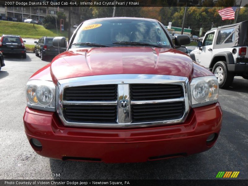 Inferno Red Crystal Pearl / Khaki 2007 Dodge Dakota SLT Quad Cab 4x4