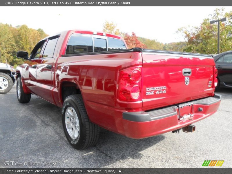 Inferno Red Crystal Pearl / Khaki 2007 Dodge Dakota SLT Quad Cab 4x4