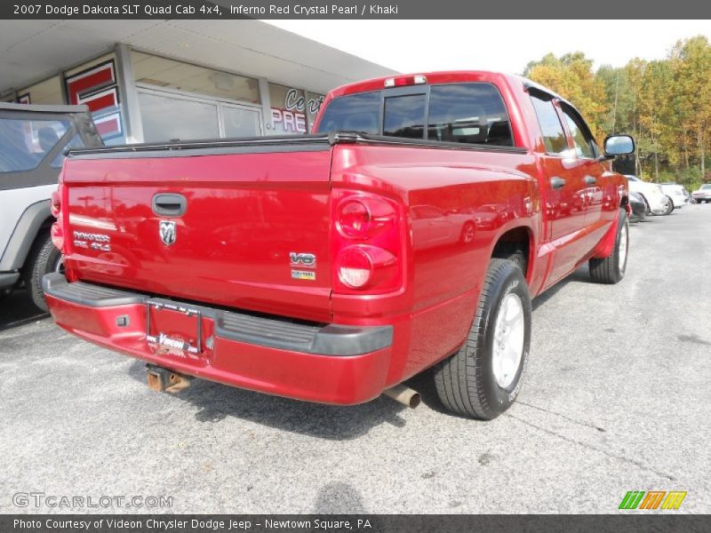 Inferno Red Crystal Pearl / Khaki 2007 Dodge Dakota SLT Quad Cab 4x4