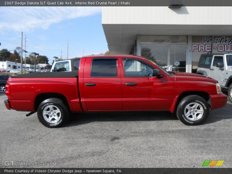 Inferno Red Crystal Pearl / Khaki 2007 Dodge Dakota SLT Quad Cab 4x4